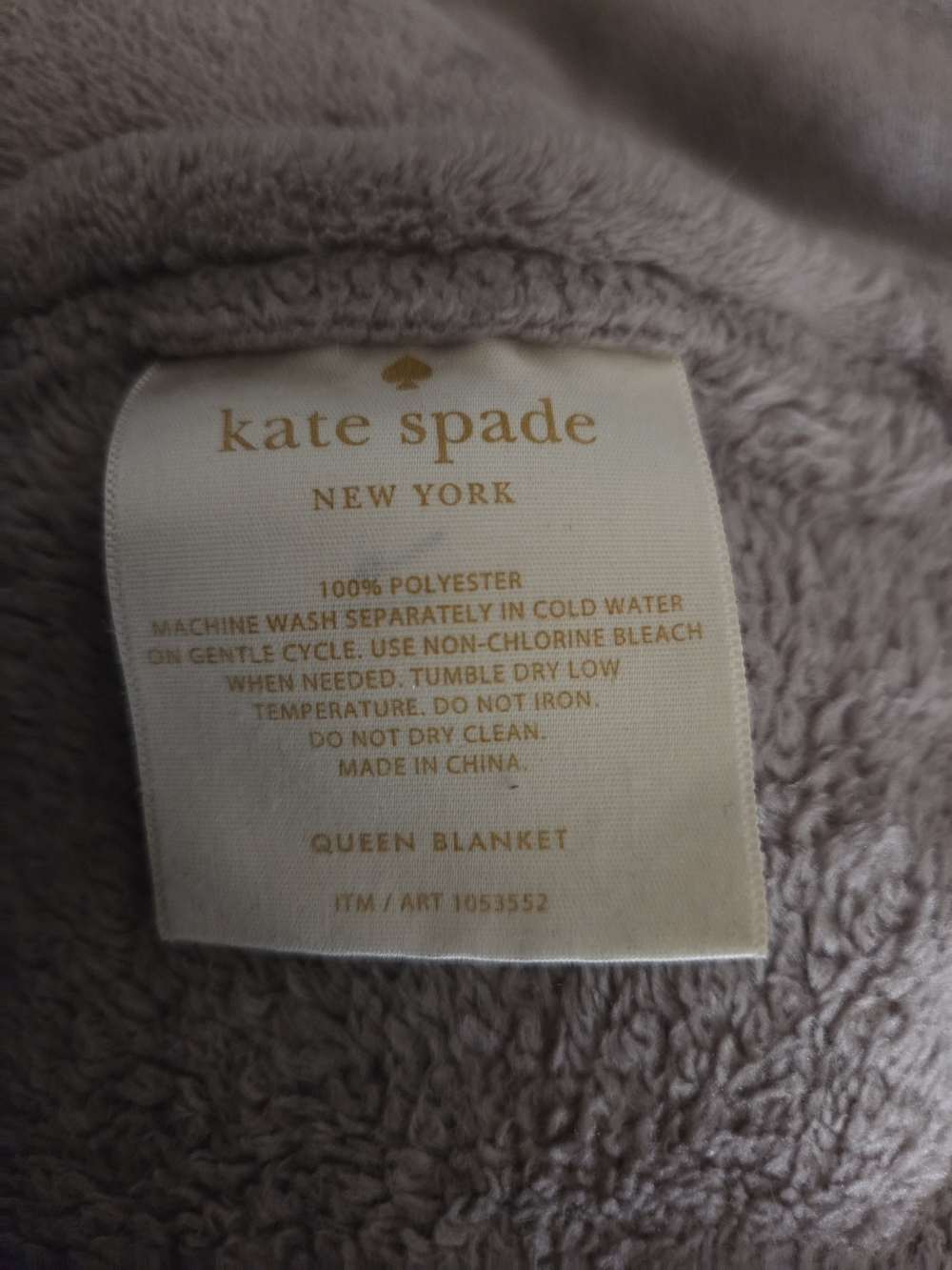 kate spade New York Plush Queen Blanket - Taupe
